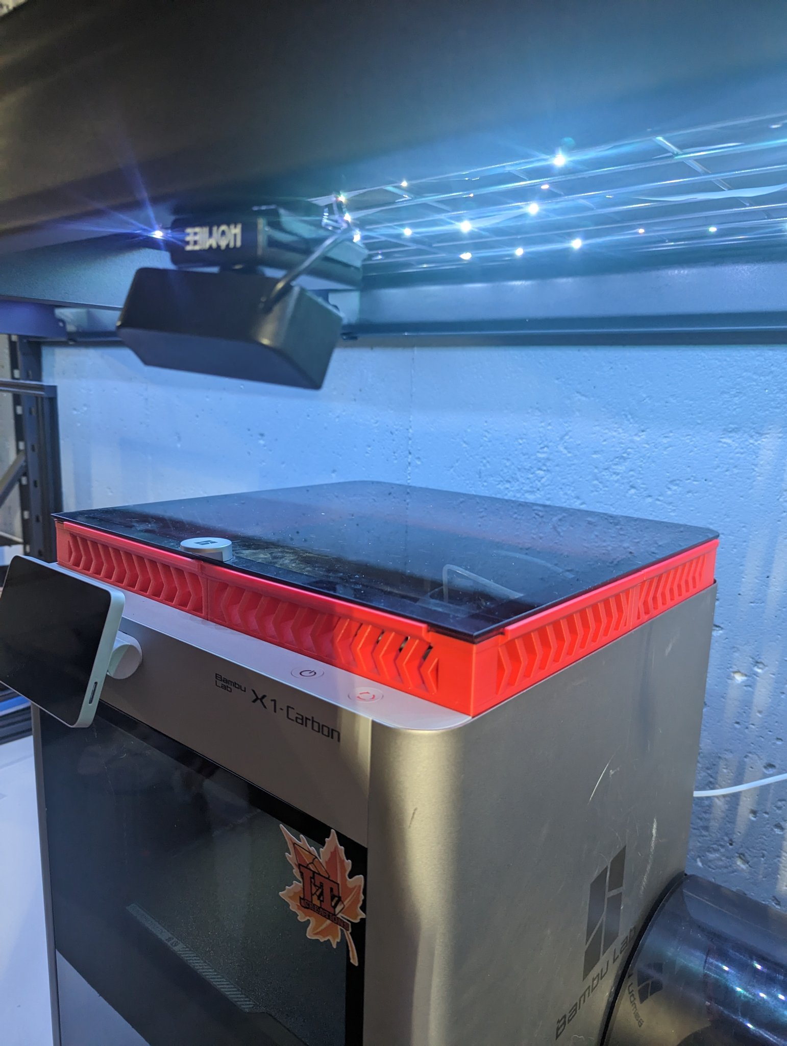 Nắp kính thông gió trượt Bambu P1P và X1 với tùy chọn LED