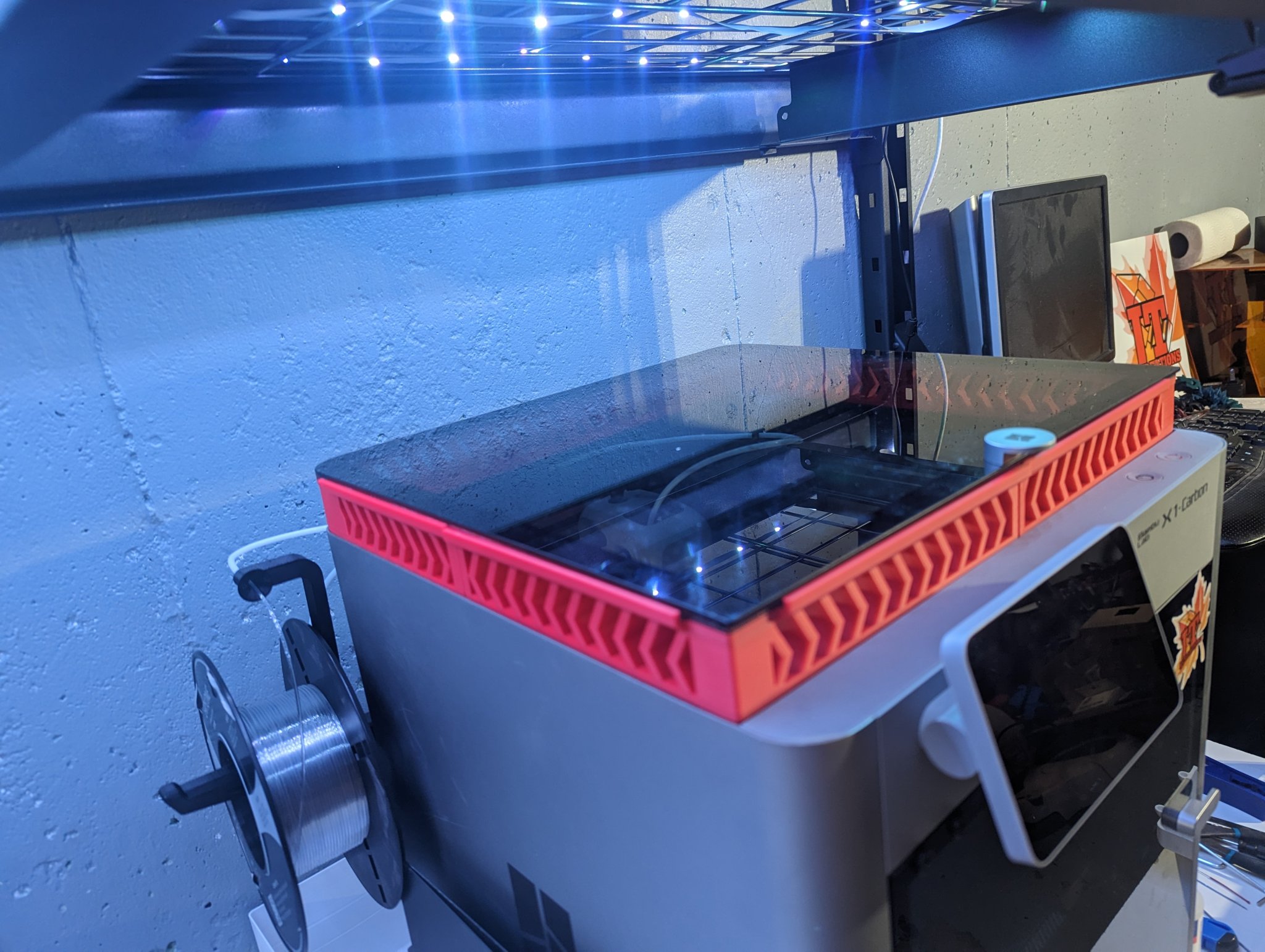 Nắp kính thông gió trượt Bambu P1P và X1 với tùy chọn LED