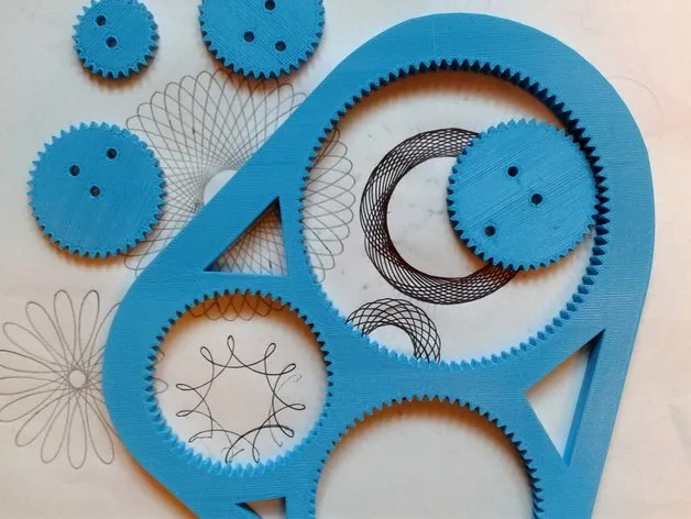 Spirograph với các bánh răng lớn và cạnh tròn
