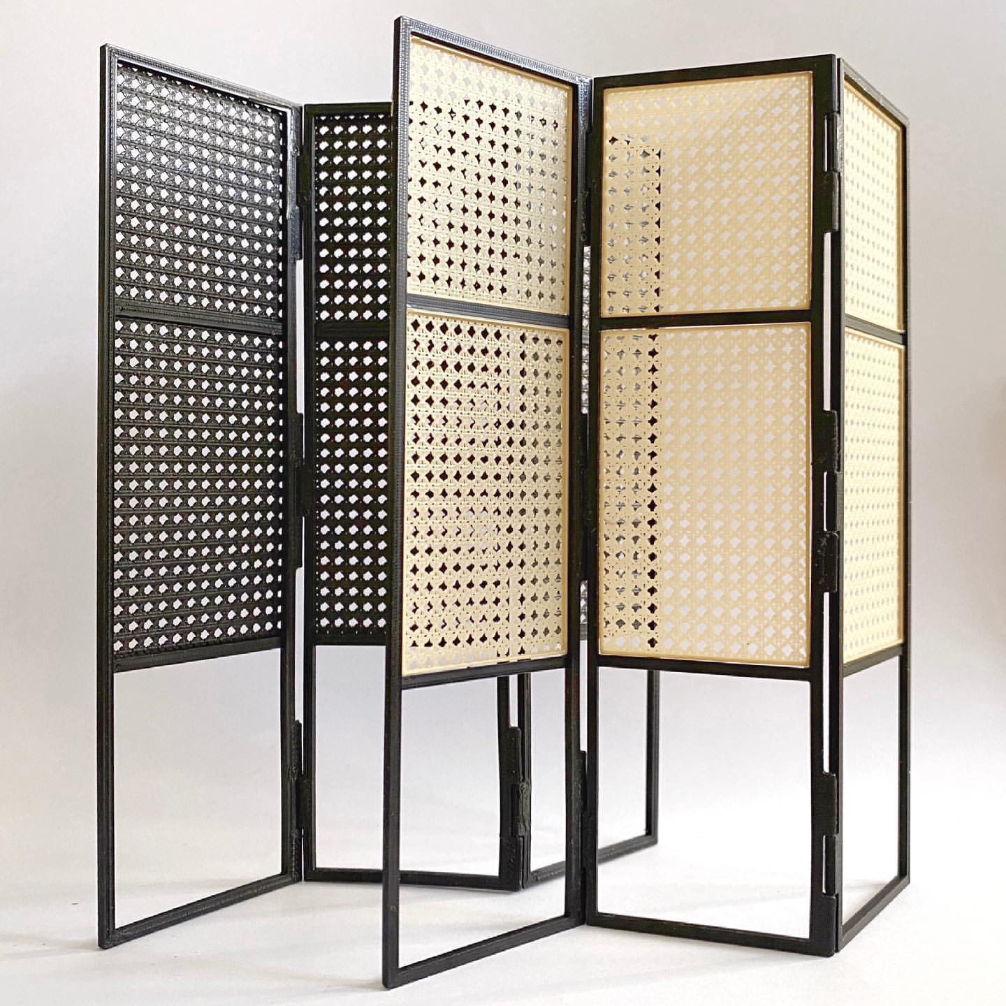 Nhà búp bê với vách ngăn dệt kiểu Vienna 1:12