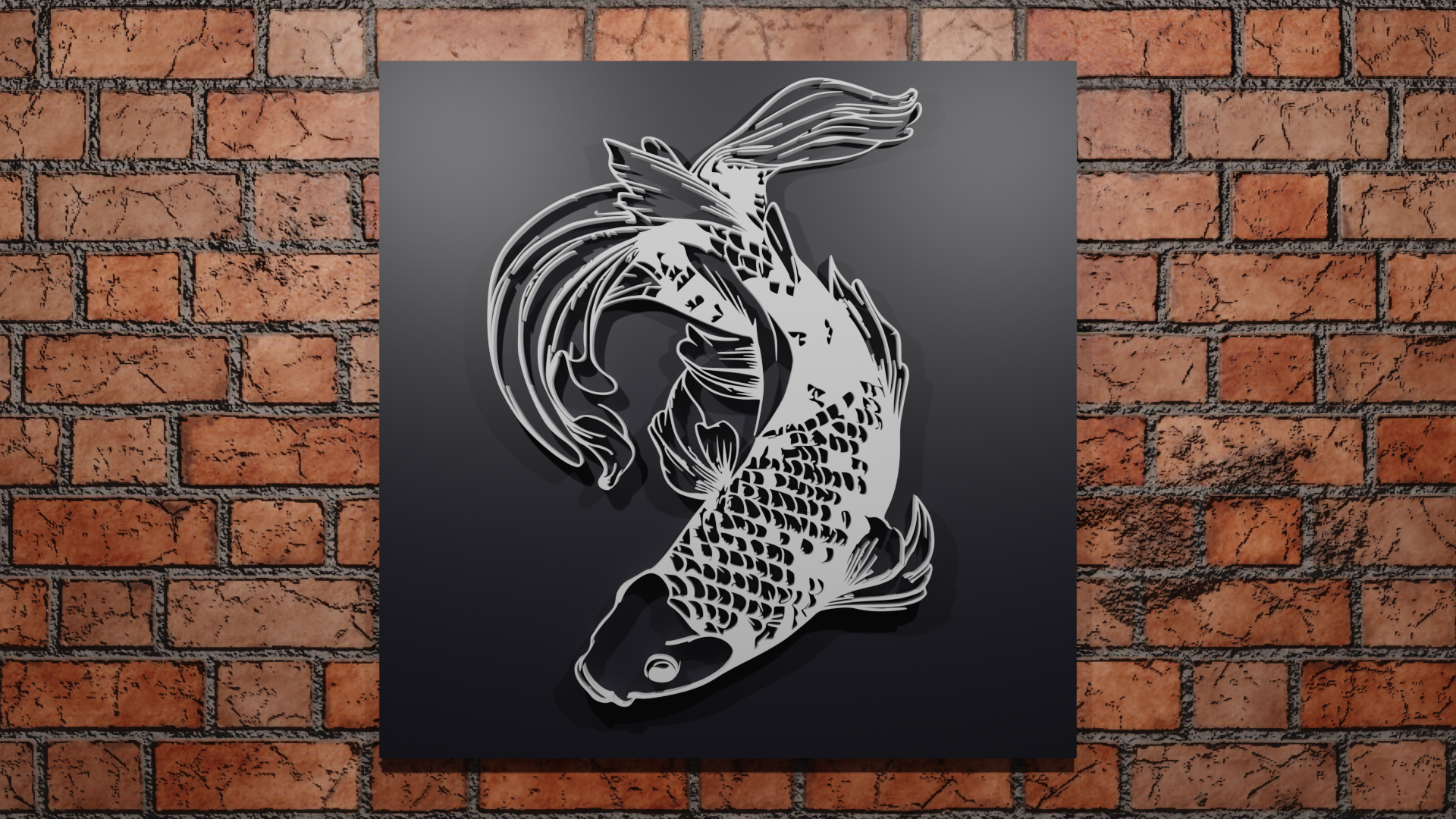 Trang trí tường hình cá koi nghệ thuật