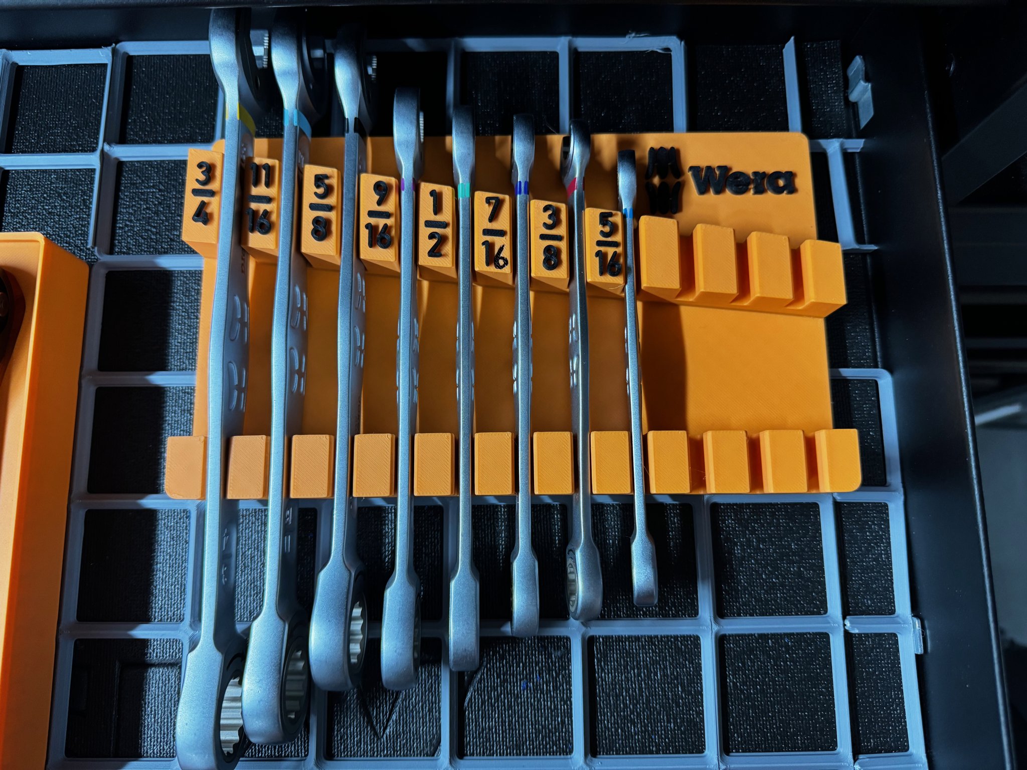 Kệ lưu trữ Gridfinity cho cờ lê kết hợp Wera SAE