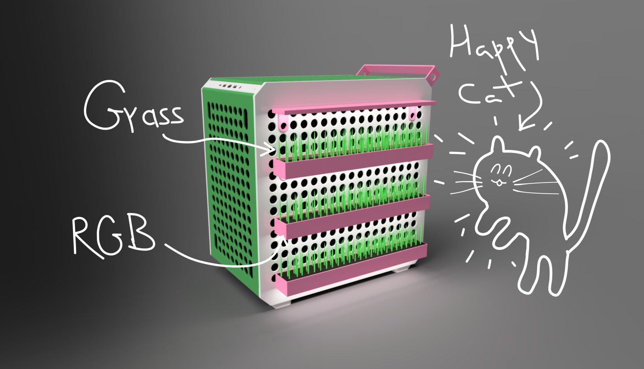 Cỏ dinh dưỡng cho mèo - Chậu cây cho CM Qube 500