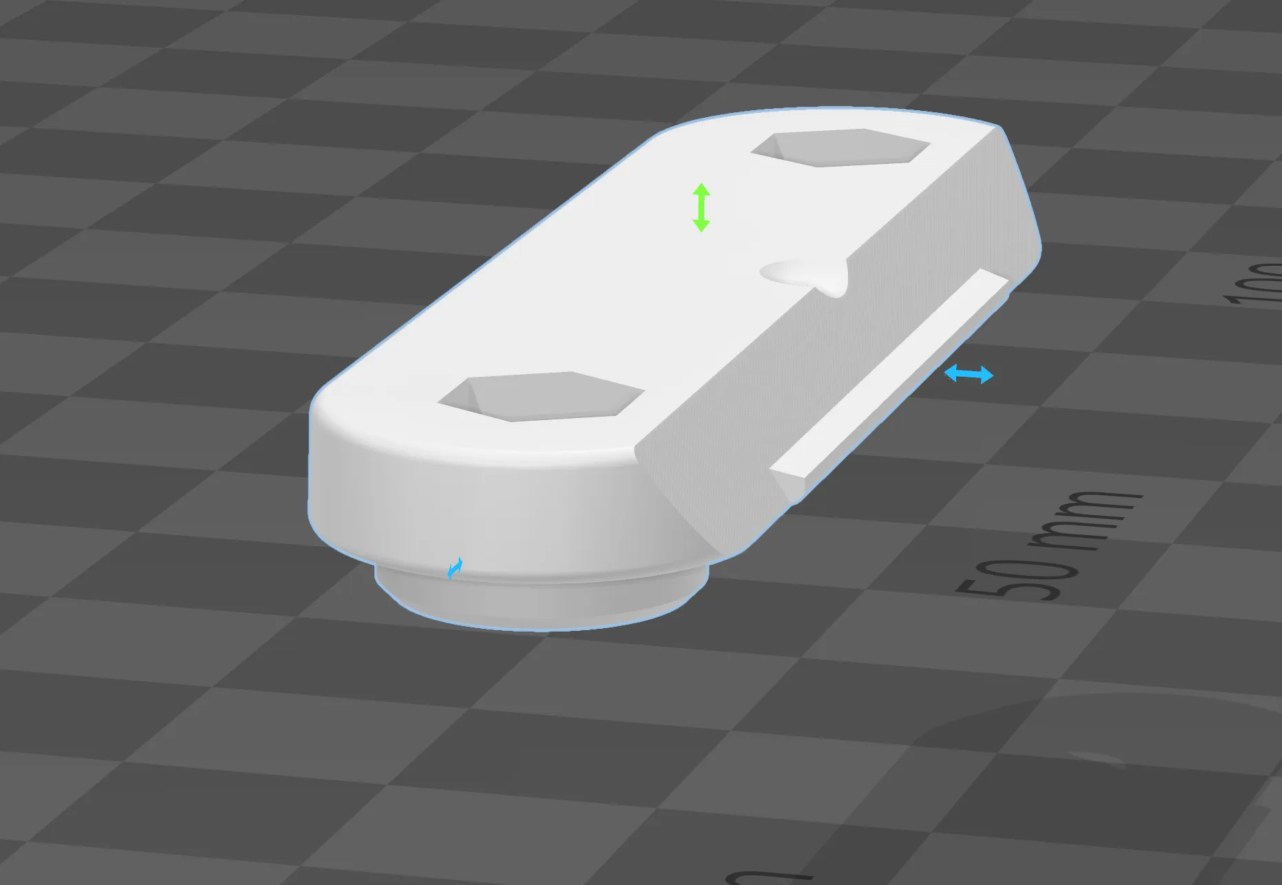 Nắp dưới trục Z Ultimaker 1156 với cạnh vát cho bảng điều kh...