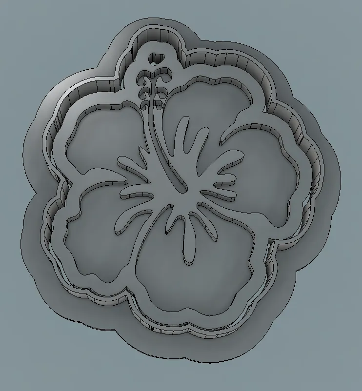 Khuôn cắt và con dấu bánh quy hình hoa dâm bụt