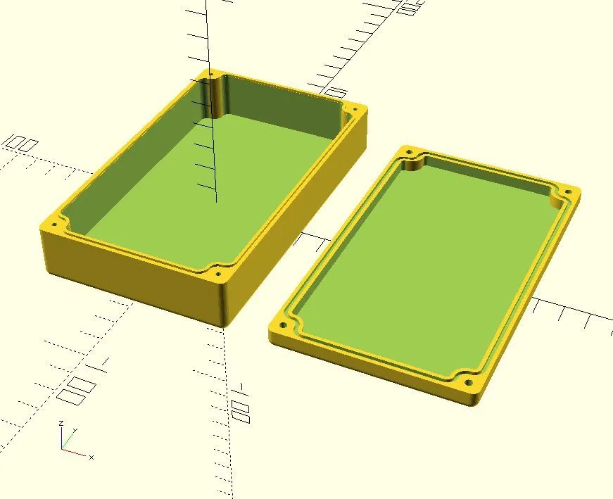Vỏ chống nước hình chữ nhật tùy chỉnh bằng openscad