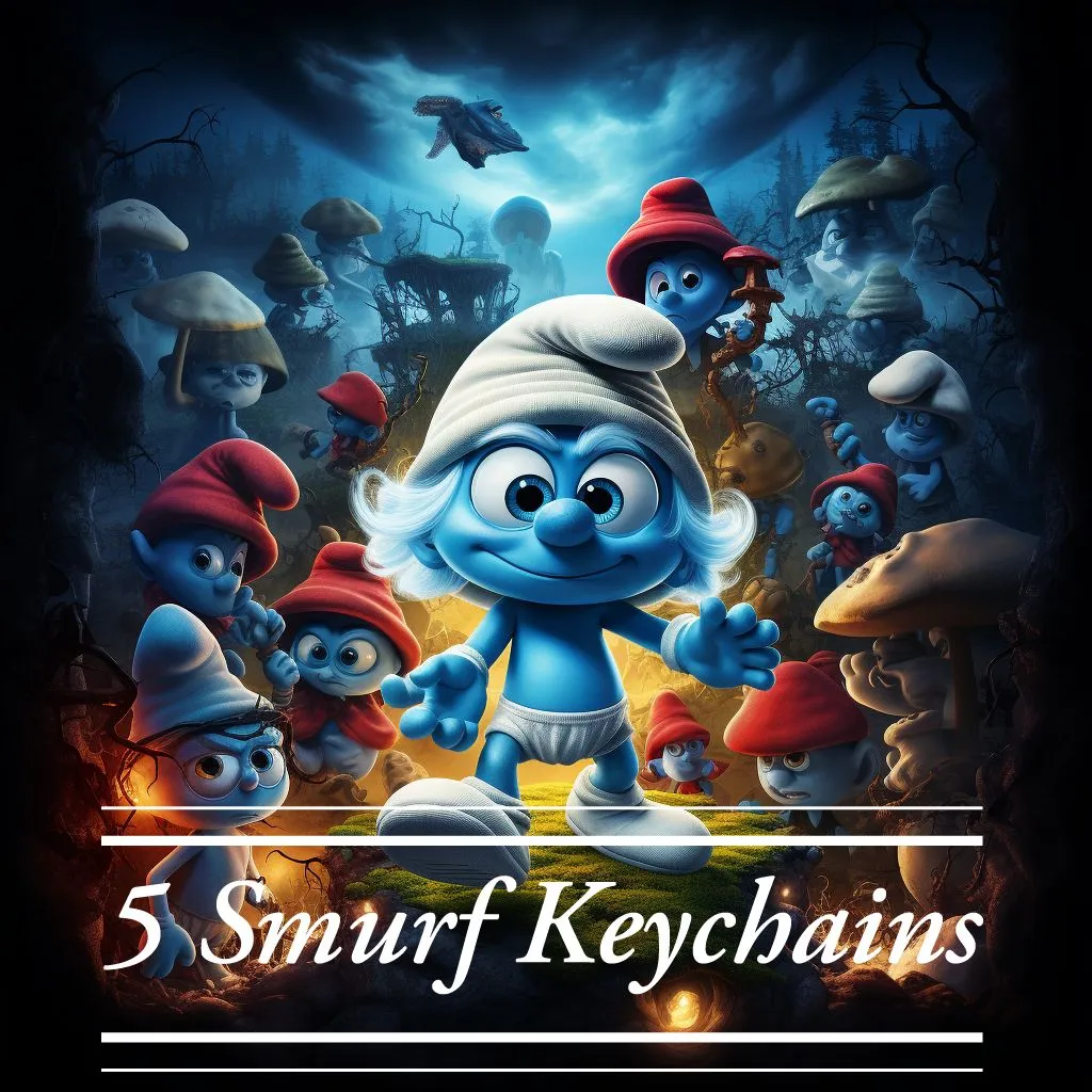 Móc khóa Smurf với 5 nhân vật khác nhau