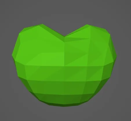 Trái tim low poly thiết kế trong Blender