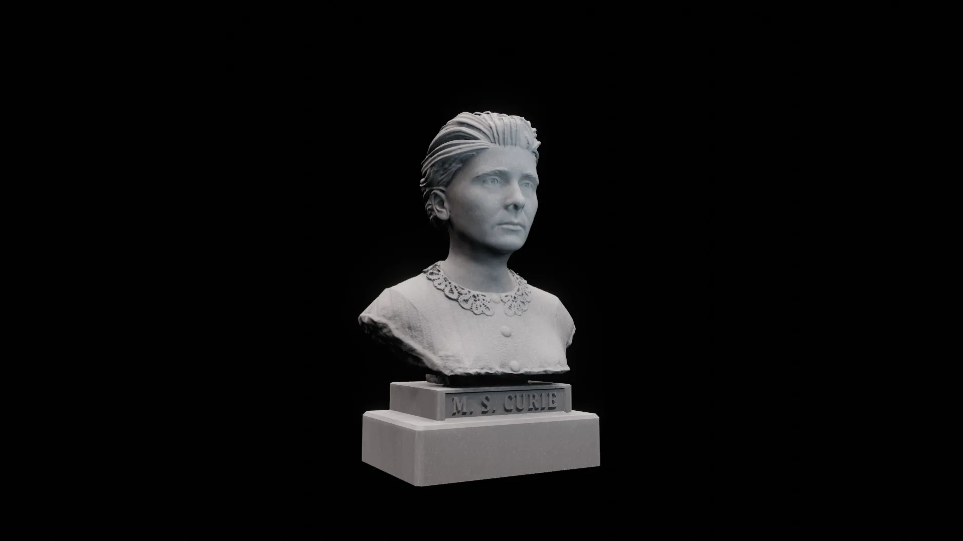 Tượng bán thân Marie Curie chi tiết