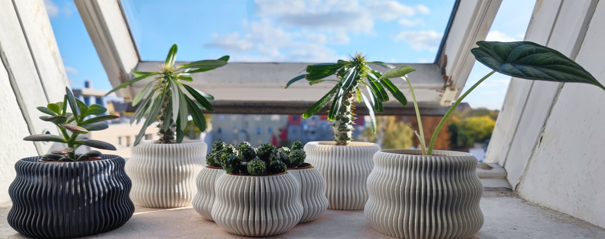 Bình hoa finvase có thể mở rộng với triplevase bên trong