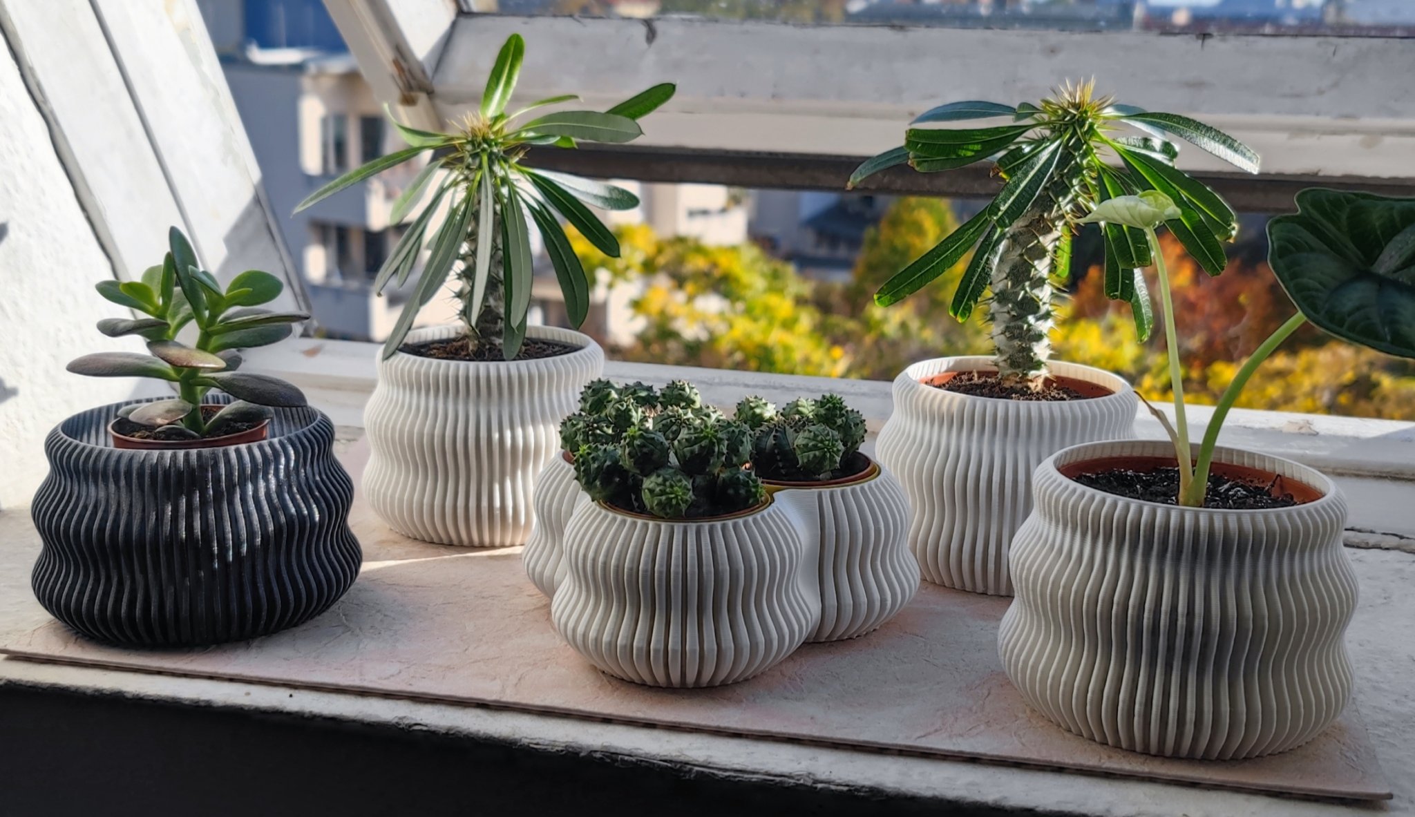 Bình hoa finvase có thể mở rộng với triplevase bên trong