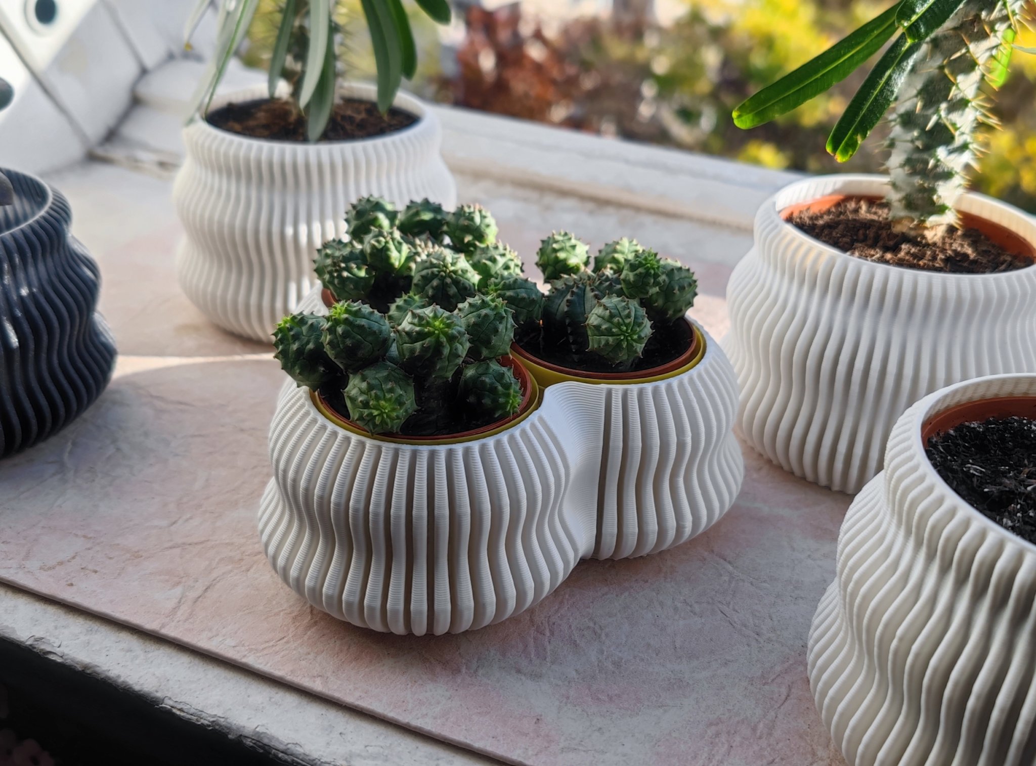 Bình hoa finvase có thể mở rộng với triplevase bên trong