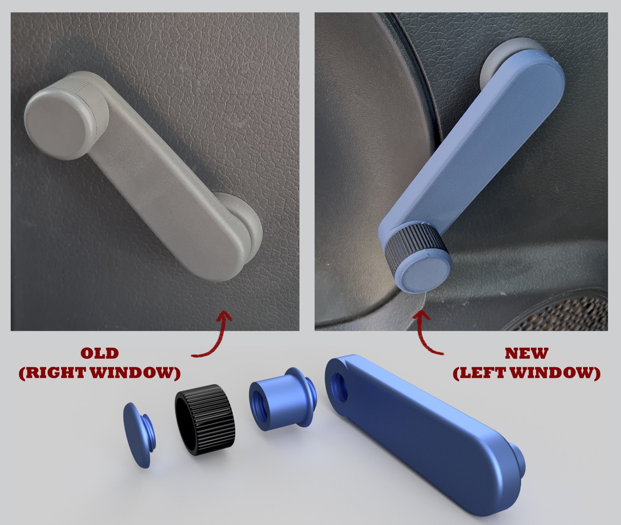 Tay quay cửa sổ cho xe FIAT PANDA