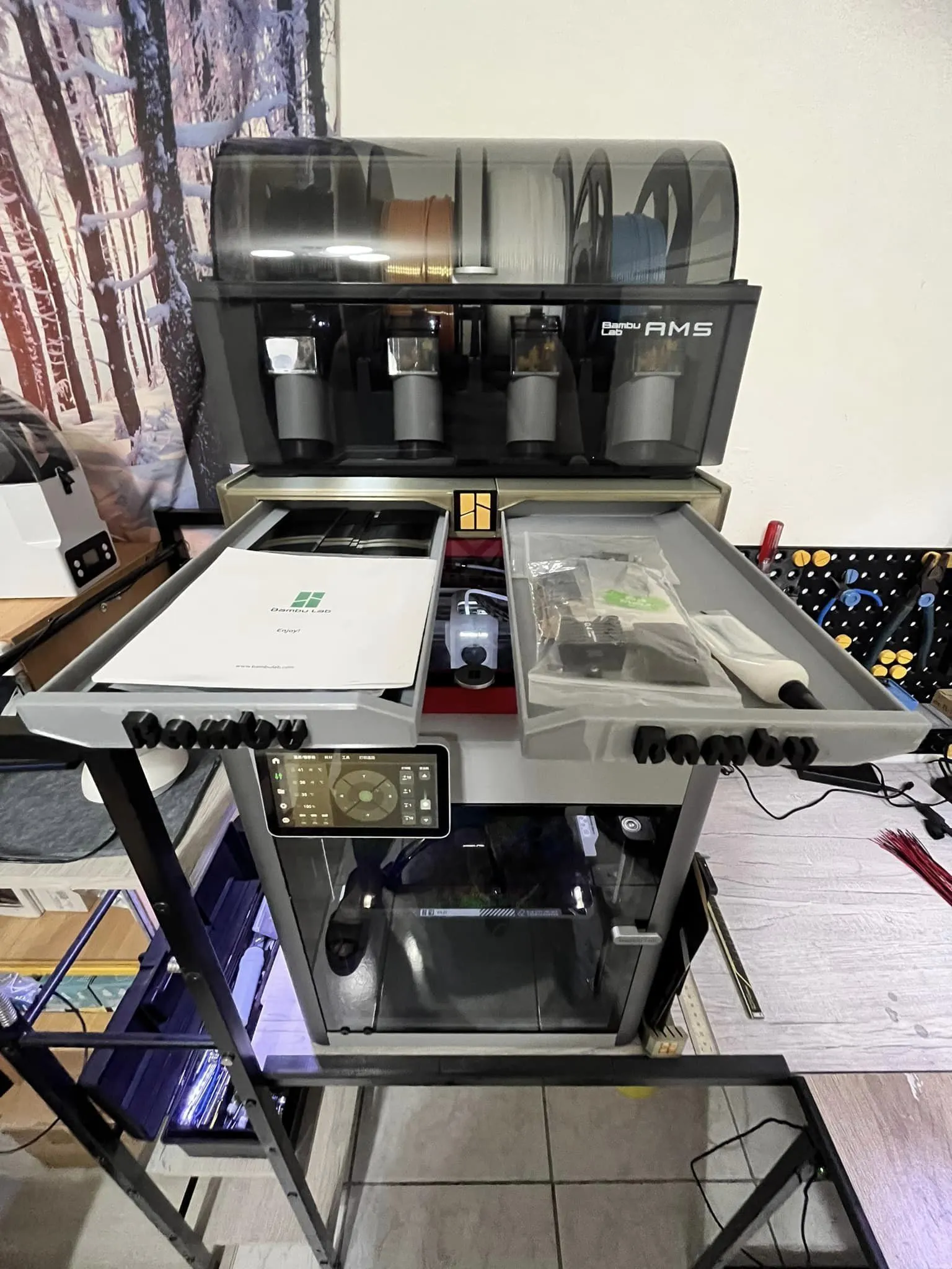 Kệ ngăn kéo bổ sung cho giá đỡ Bambu X1C AMS