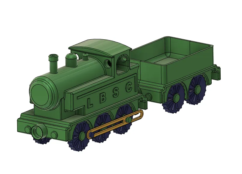Tàu hơi nước đồ chơi mini LBSCR E2 Class với cần trục di động