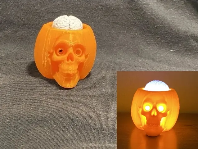 Đầu lâu bí ngô với bộ não lắc lư