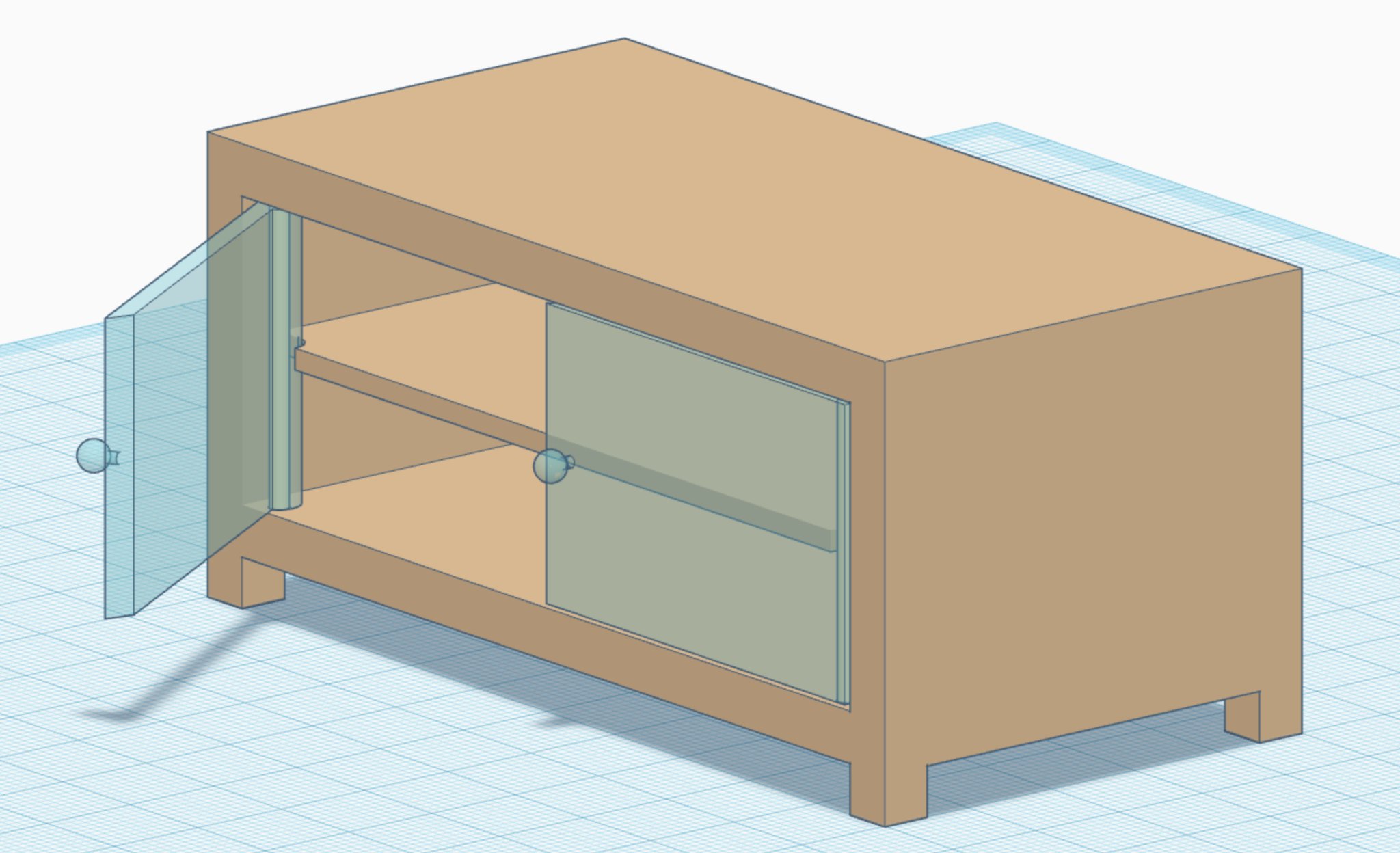 Giá để TV / tủ cho búp bê với cửa mở được