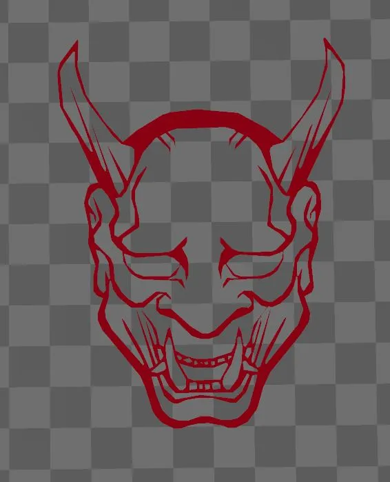 Mặt nạ samurai oni nghệ thuật treo tường