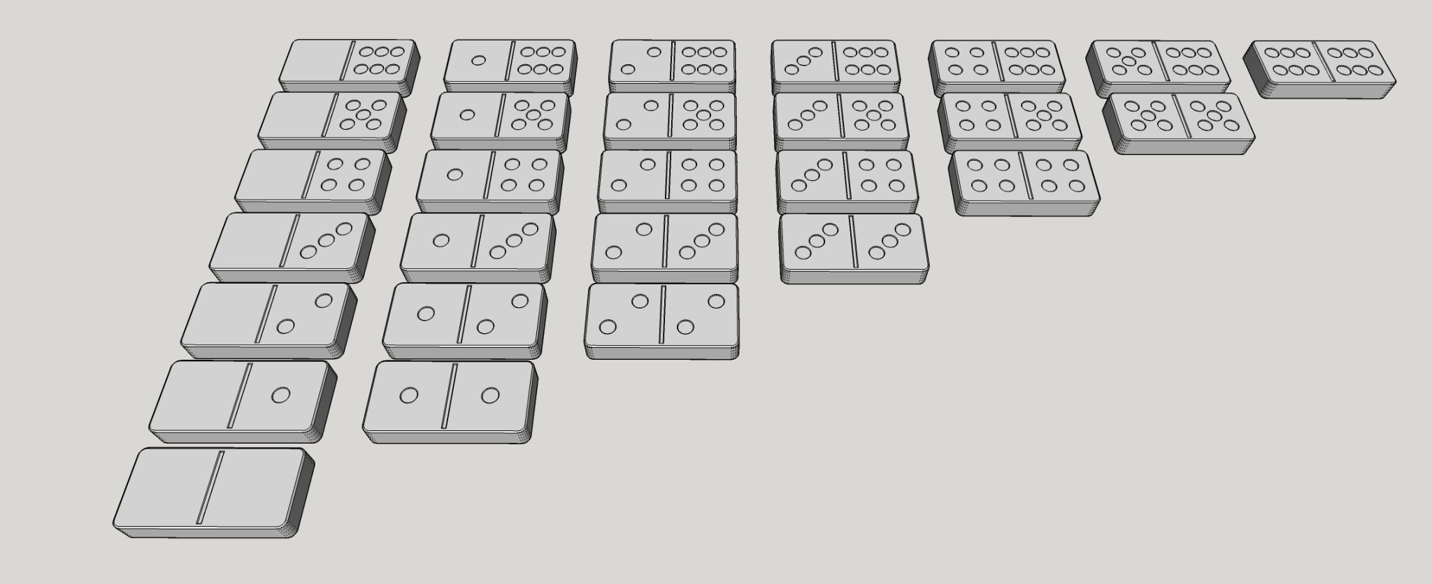 Bộ domino đôi chín với các giá đỡ cho 6 quân domino