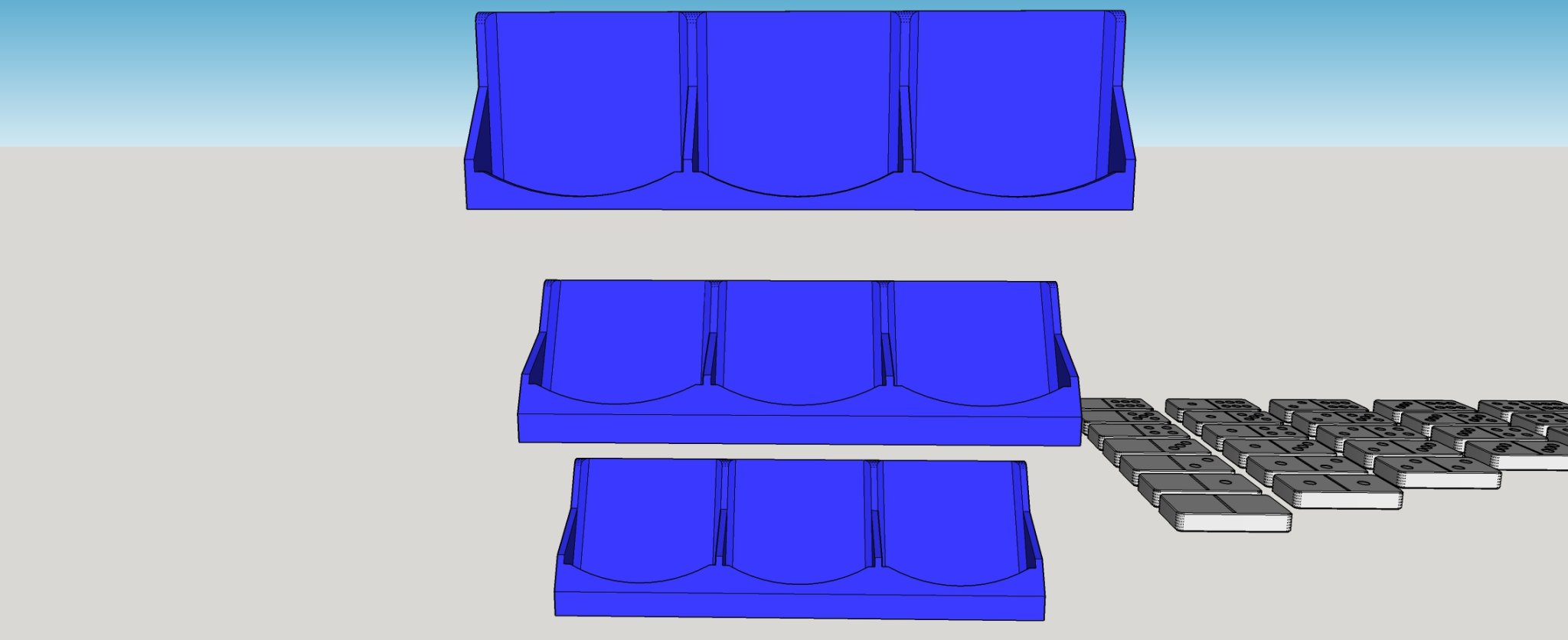 Bộ domino đôi chín với các giá đỡ cho 6 quân domino