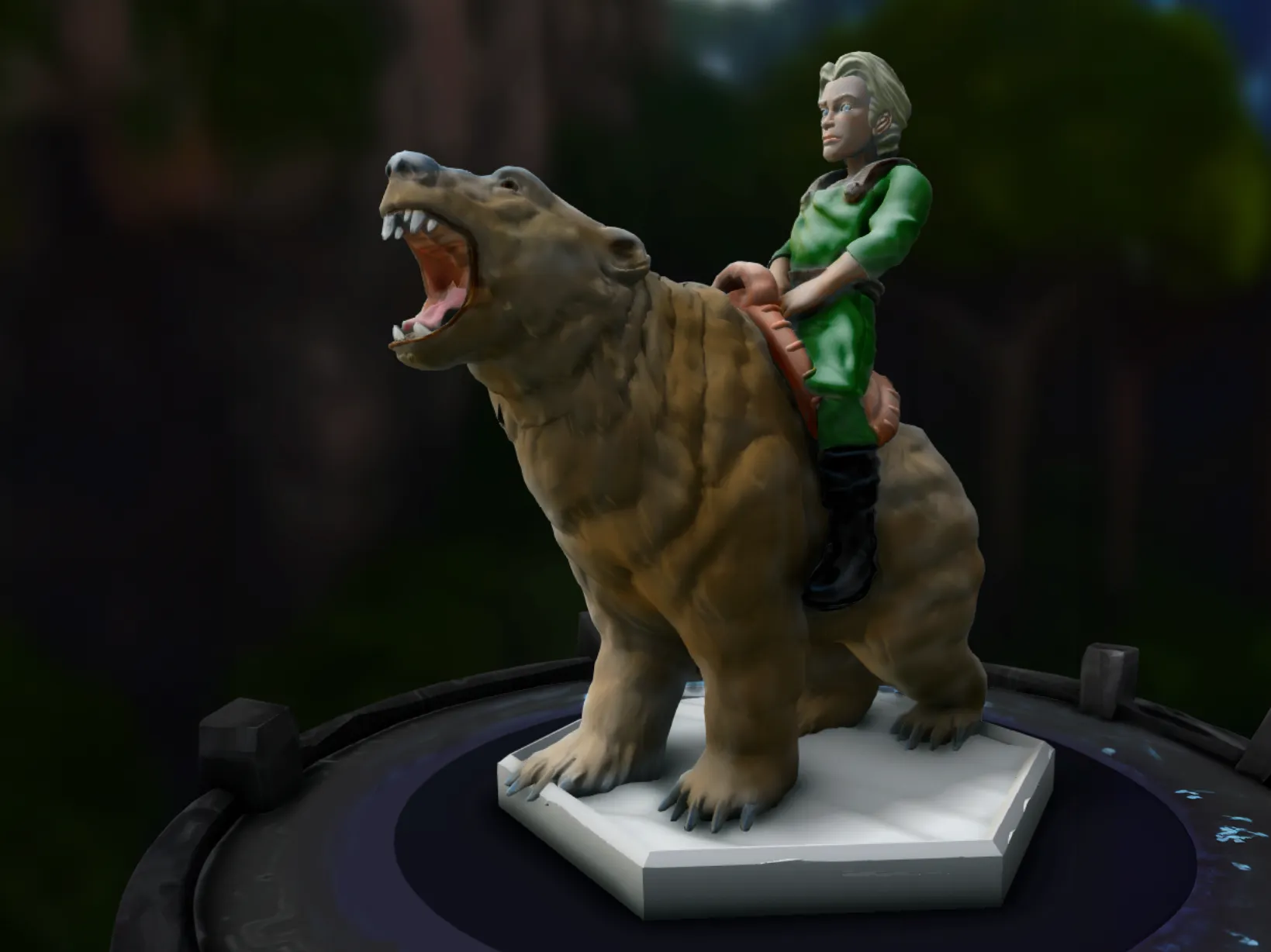 Nhân vật Halfling cưỡi gấu trong trò chơi DnD 28mm