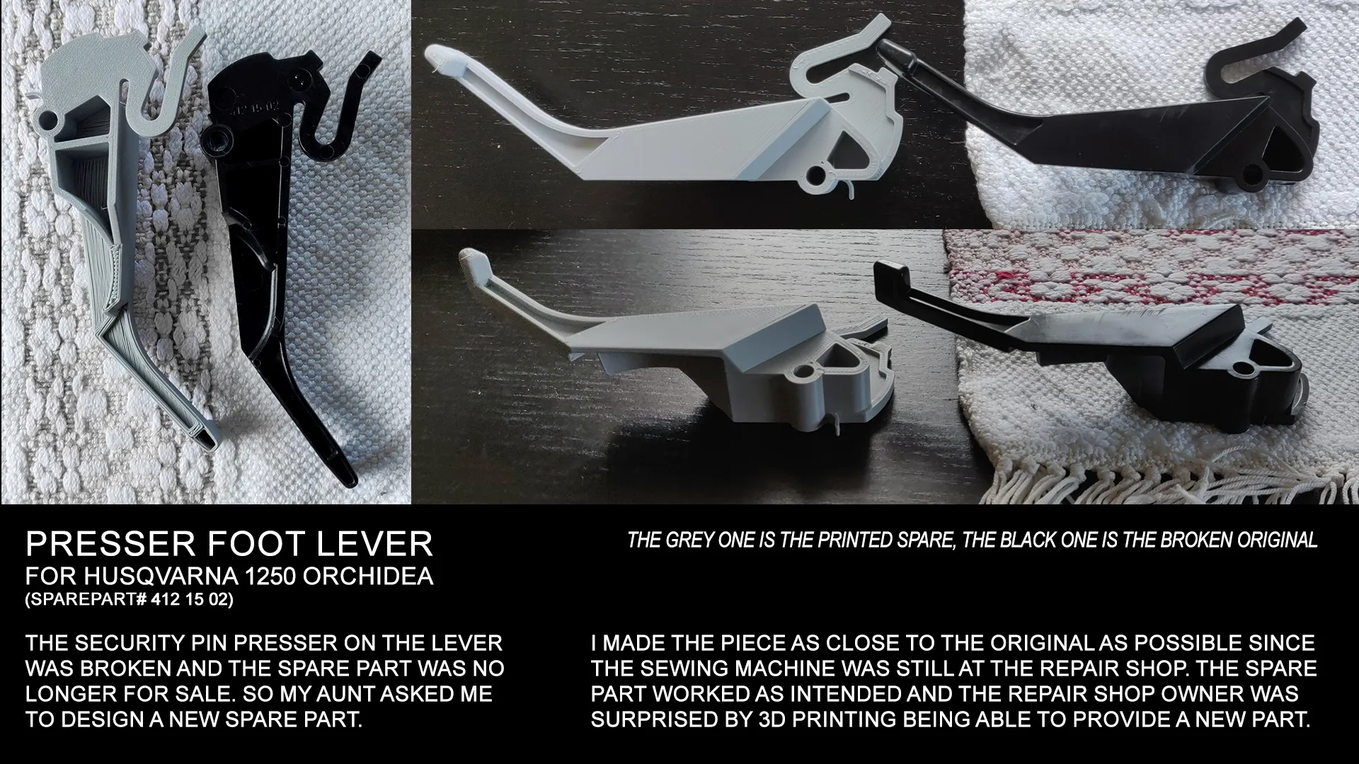 Cần gạt chân vịt cho máy may Husqvarna 1250 Orchidea