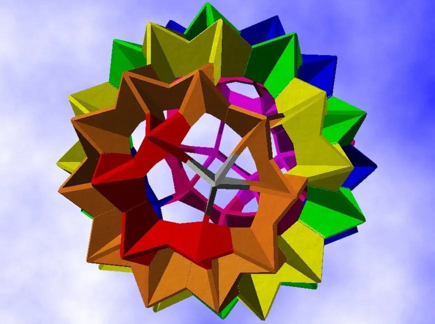 Polyhedron origami mô-đun Electra60 in 3D