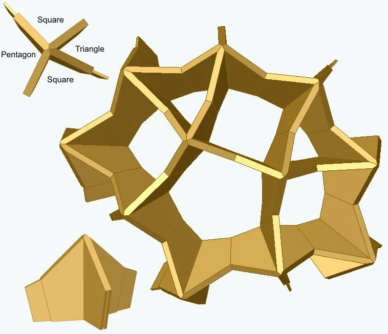 Polyhedron origami mô-đun Electra60 in 3D