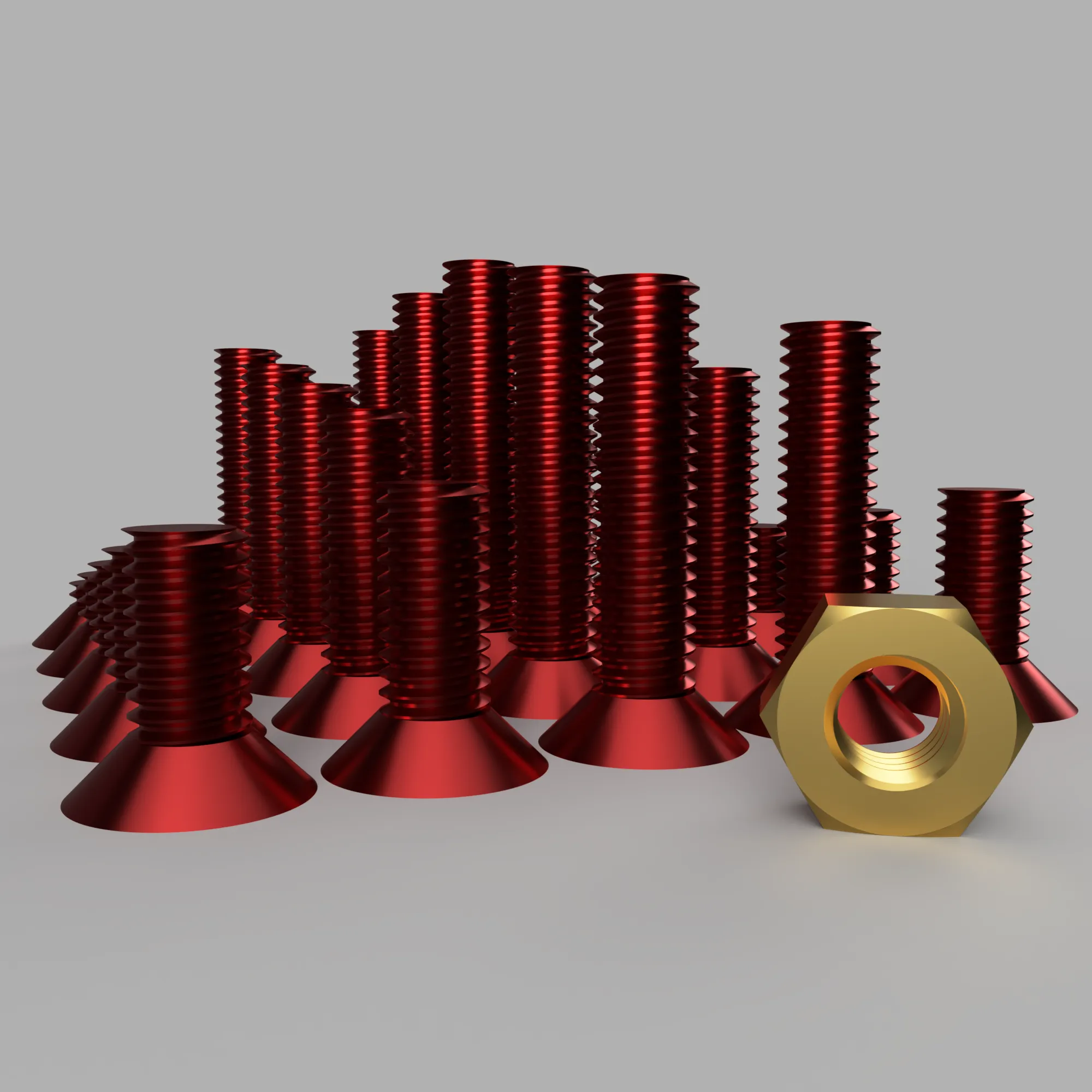 Đinh ốc hình nón M3 (đầu lục giác) và đai ốc 2mm-27mm