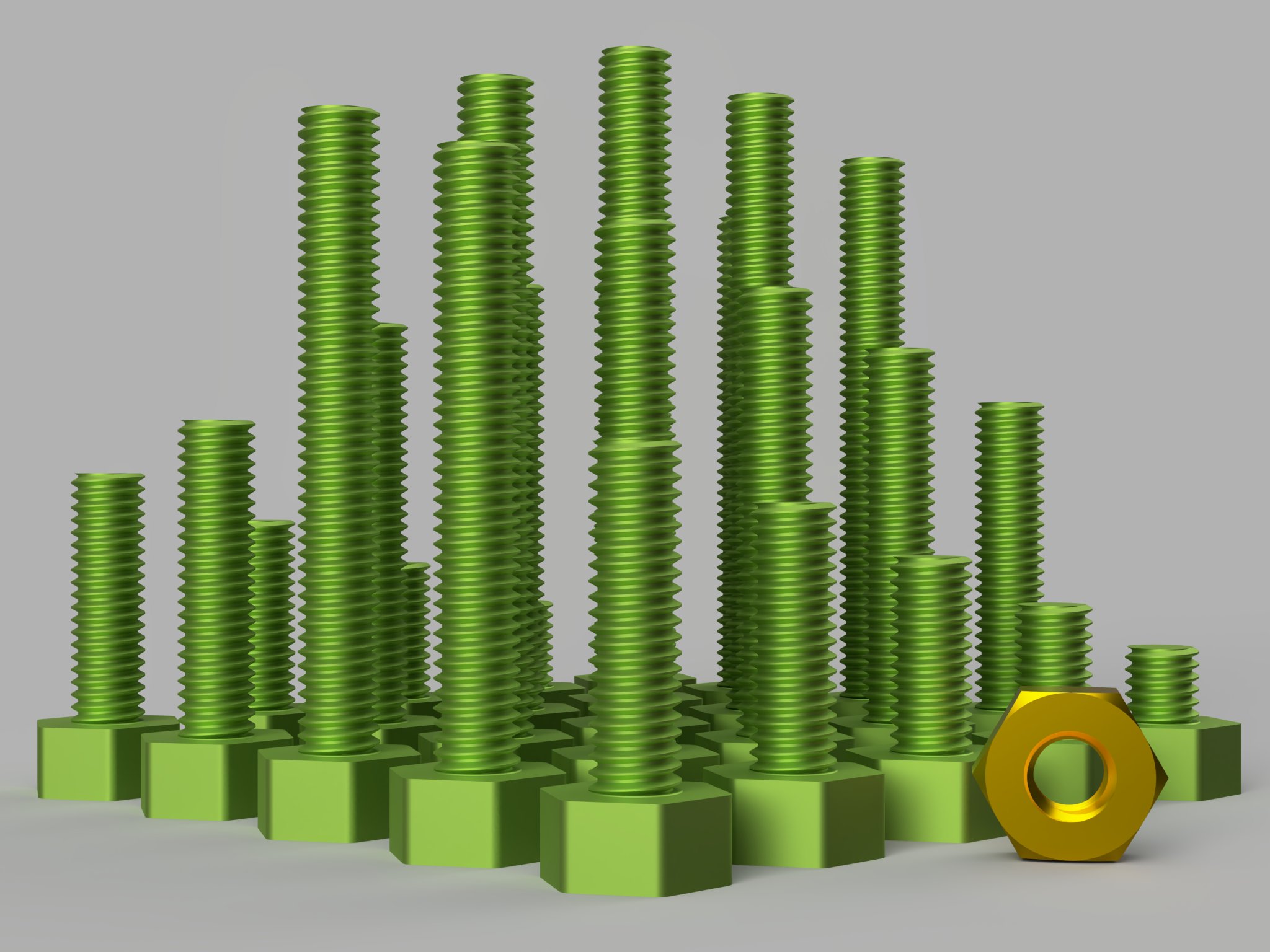 Bu lông lục giác M3 và đai ốc 2mm-27mm