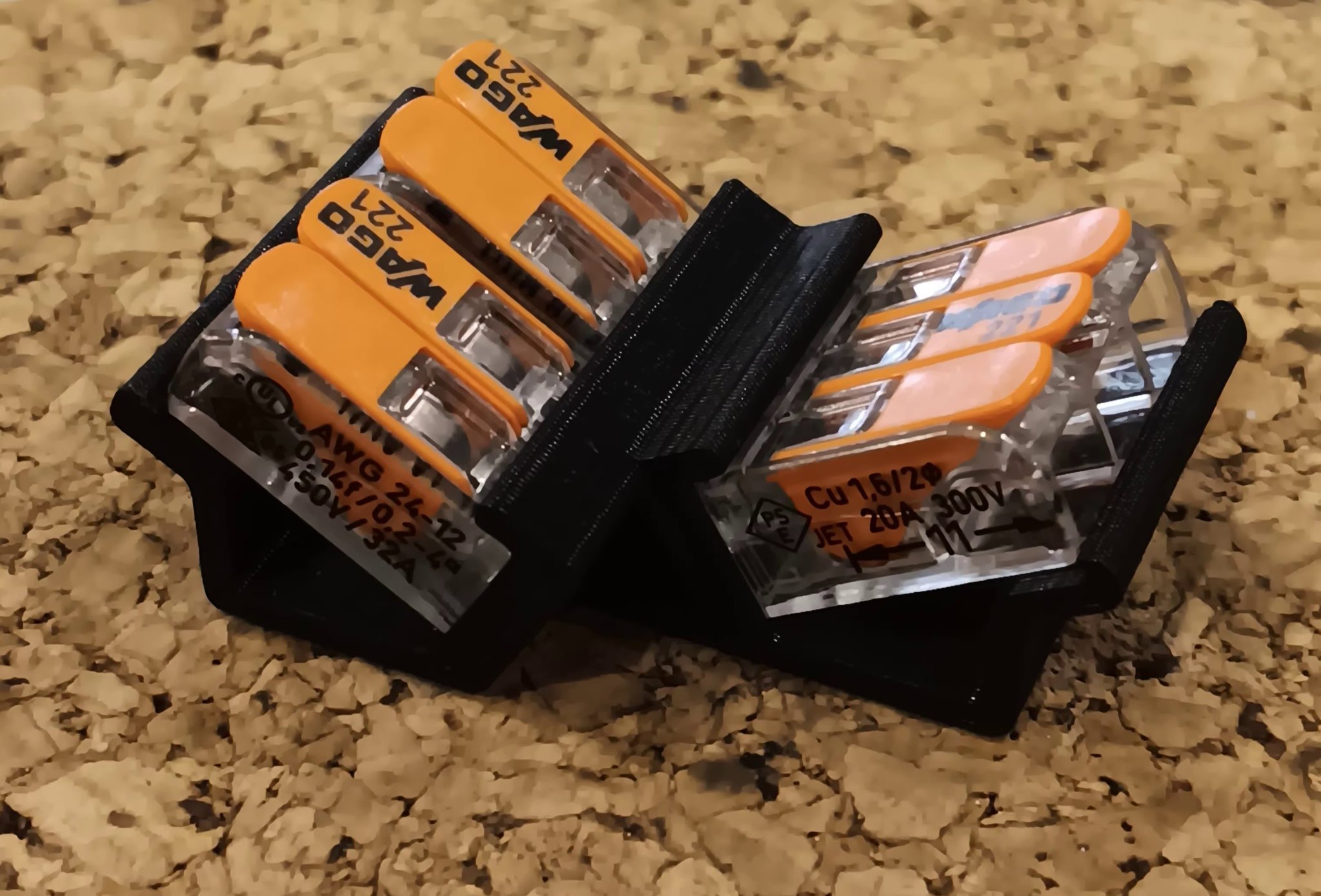 Giá đỡ V clip góc Wago 2 x 221-412 + 1 x 221-413