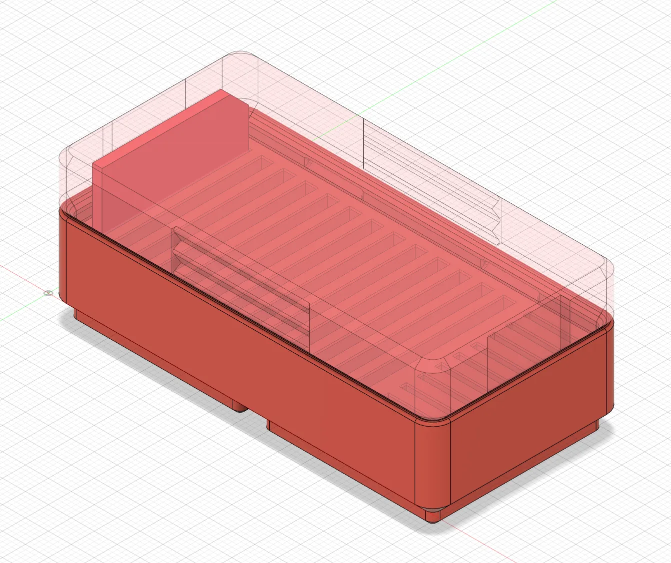 Hộp đựng thẻ SD 1x2 Gridfinity có nắp đậy