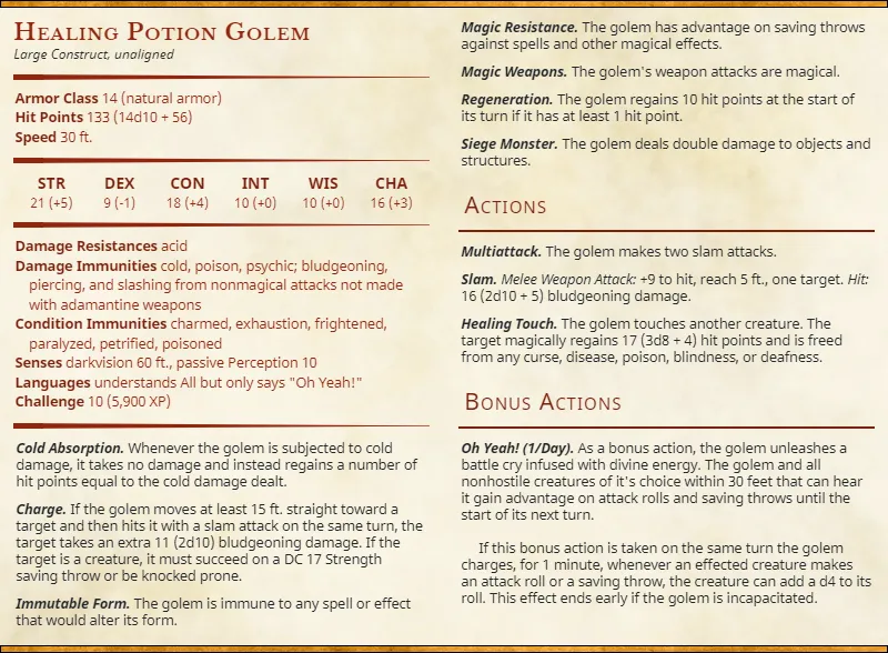 Nhân vật người đàn ông potion chữa lành