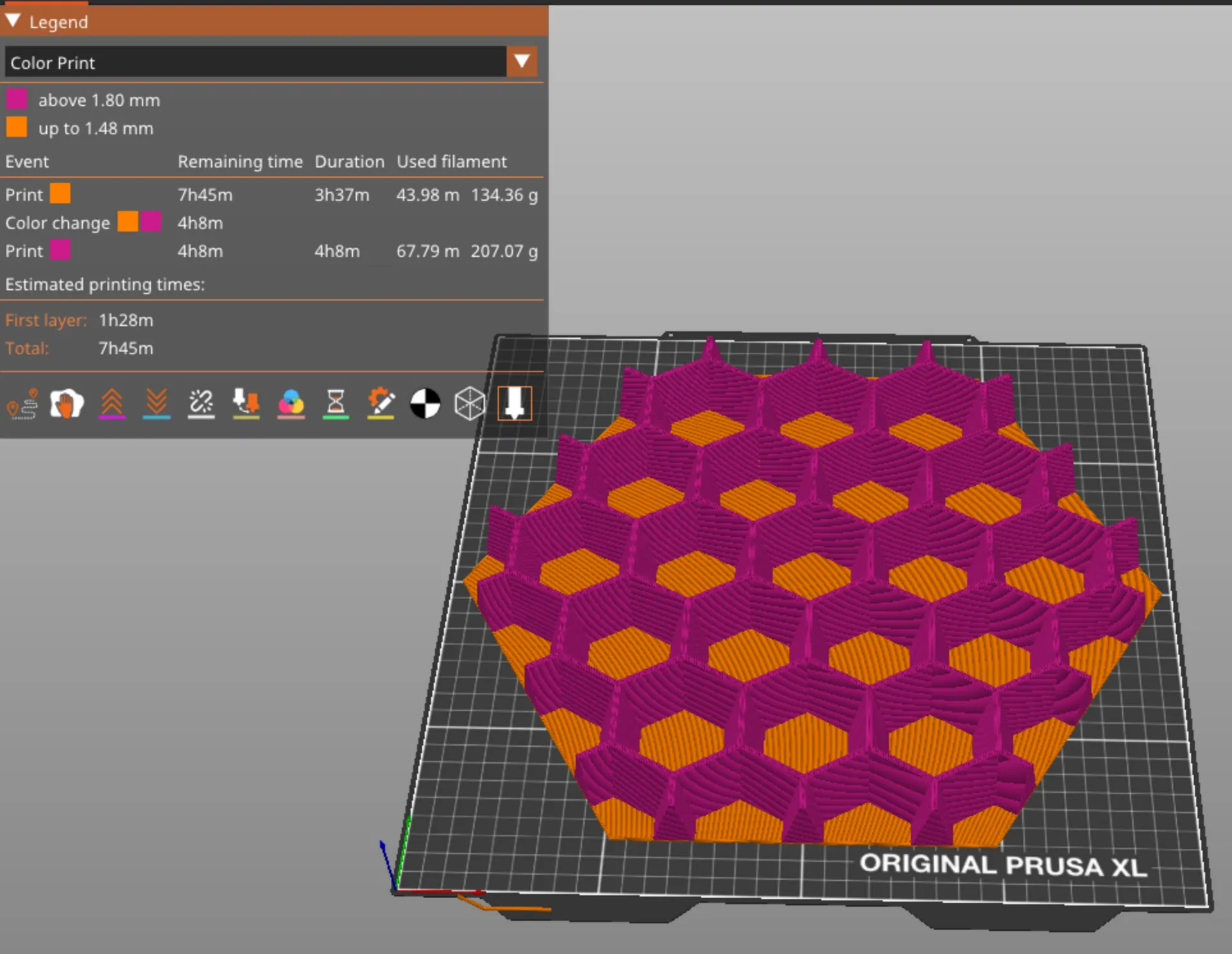 Bảng âm thanh lục giác hai màu cho máy in Prusa XL
