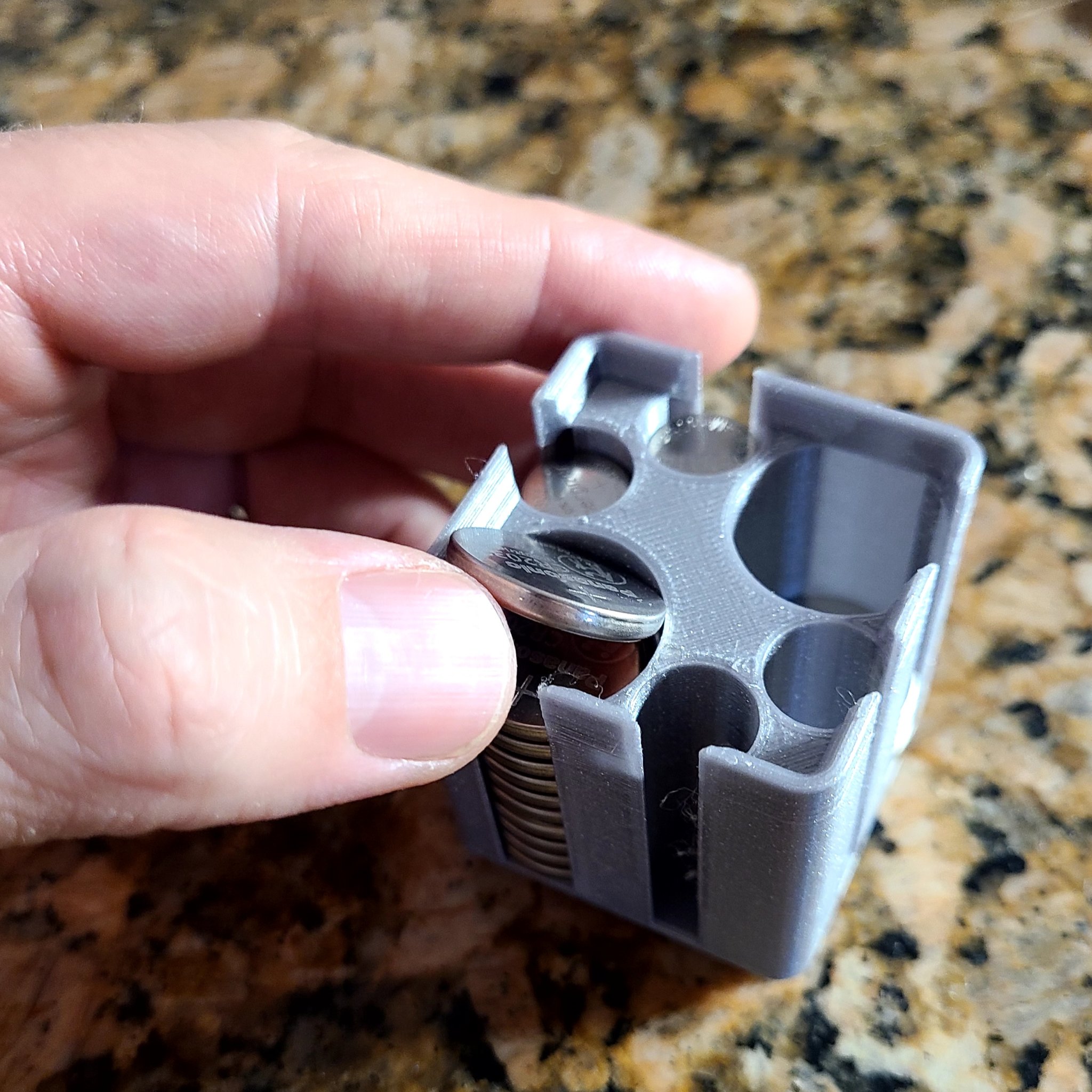 Hộp pin Gridfinity cho CR2032/CR2016 và A23/MN21/AAA