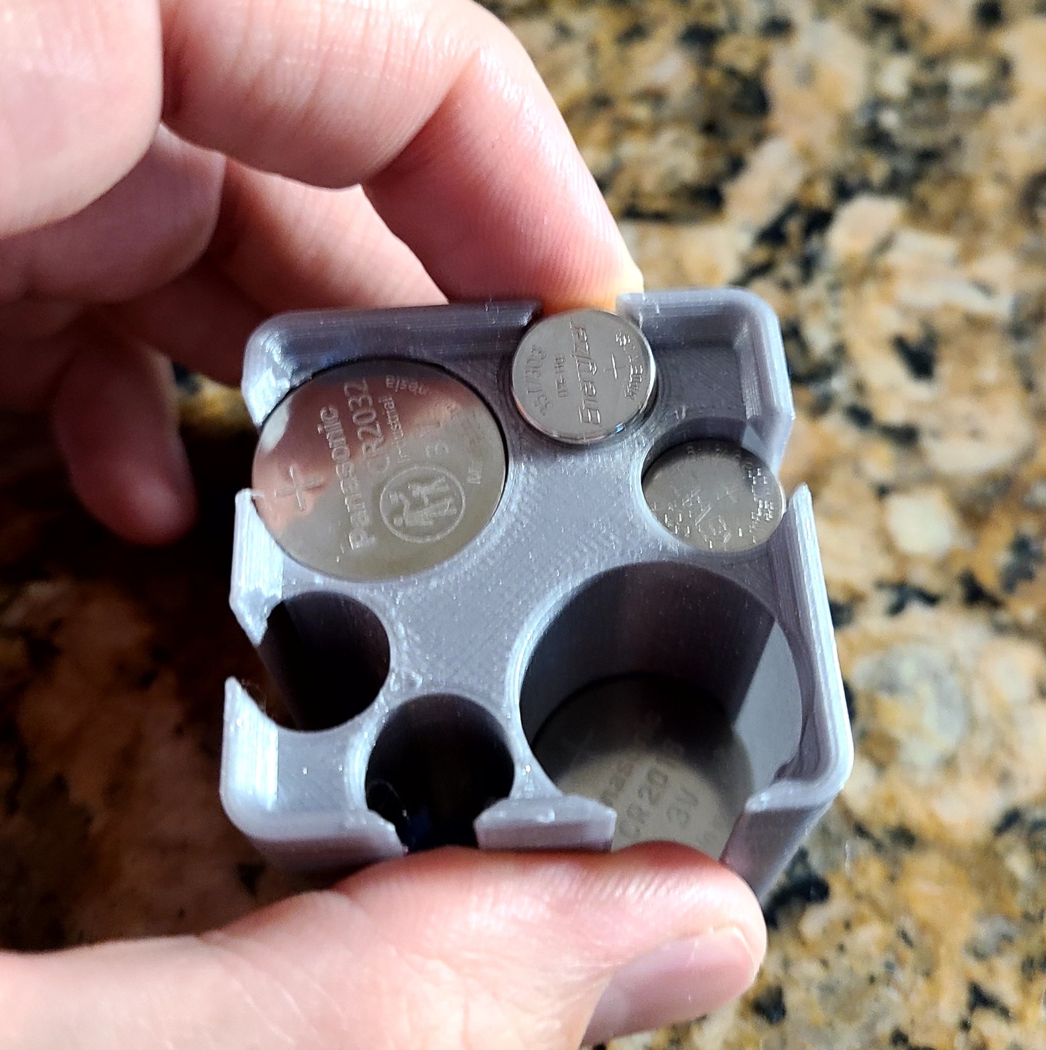 Hộp pin Gridfinity cho CR2032/CR2016 và A23/MN21/AAA