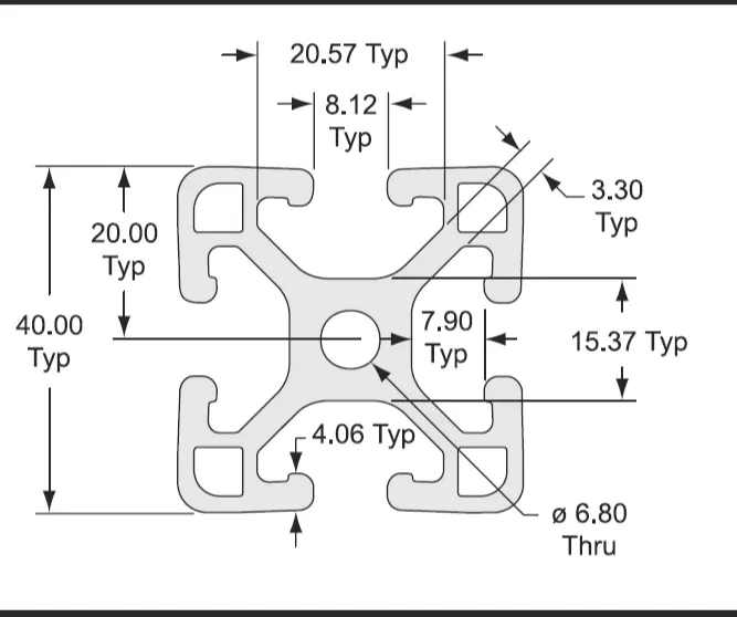 Nắp chặn cho thanh nhôm 40x40mm 4040 extrusion