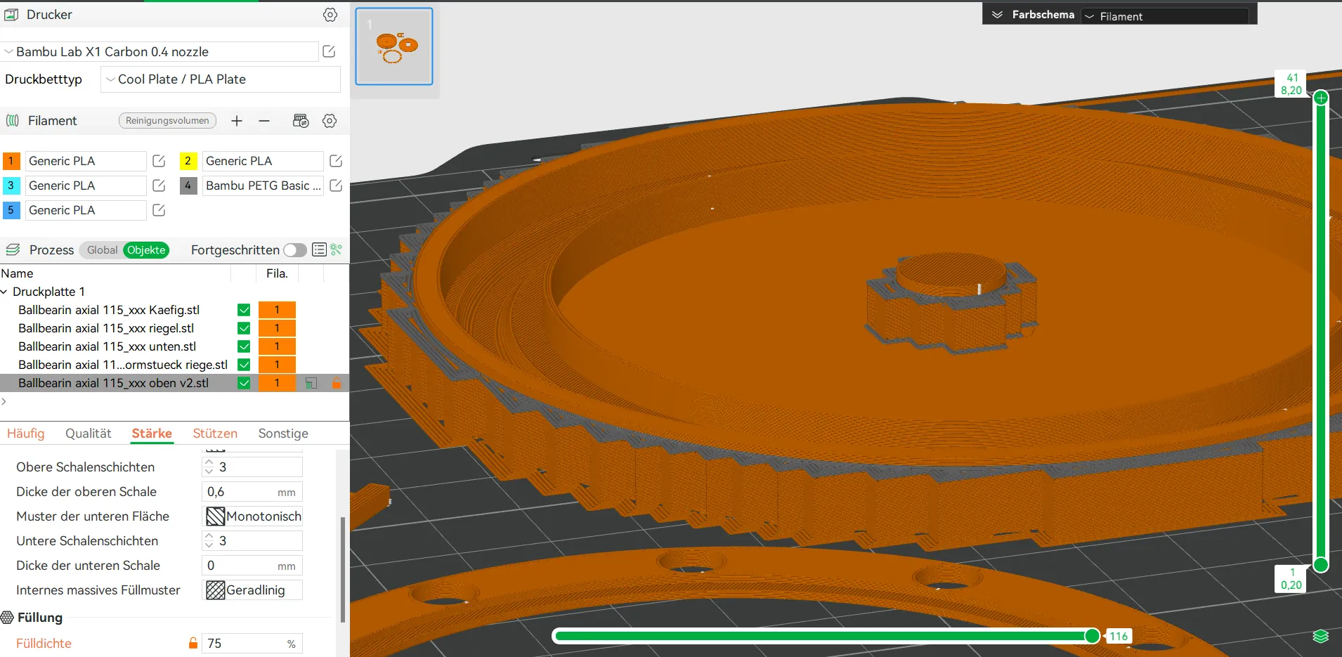 Vòng bi trục Rillen 115mm cho mô hình cơ khí