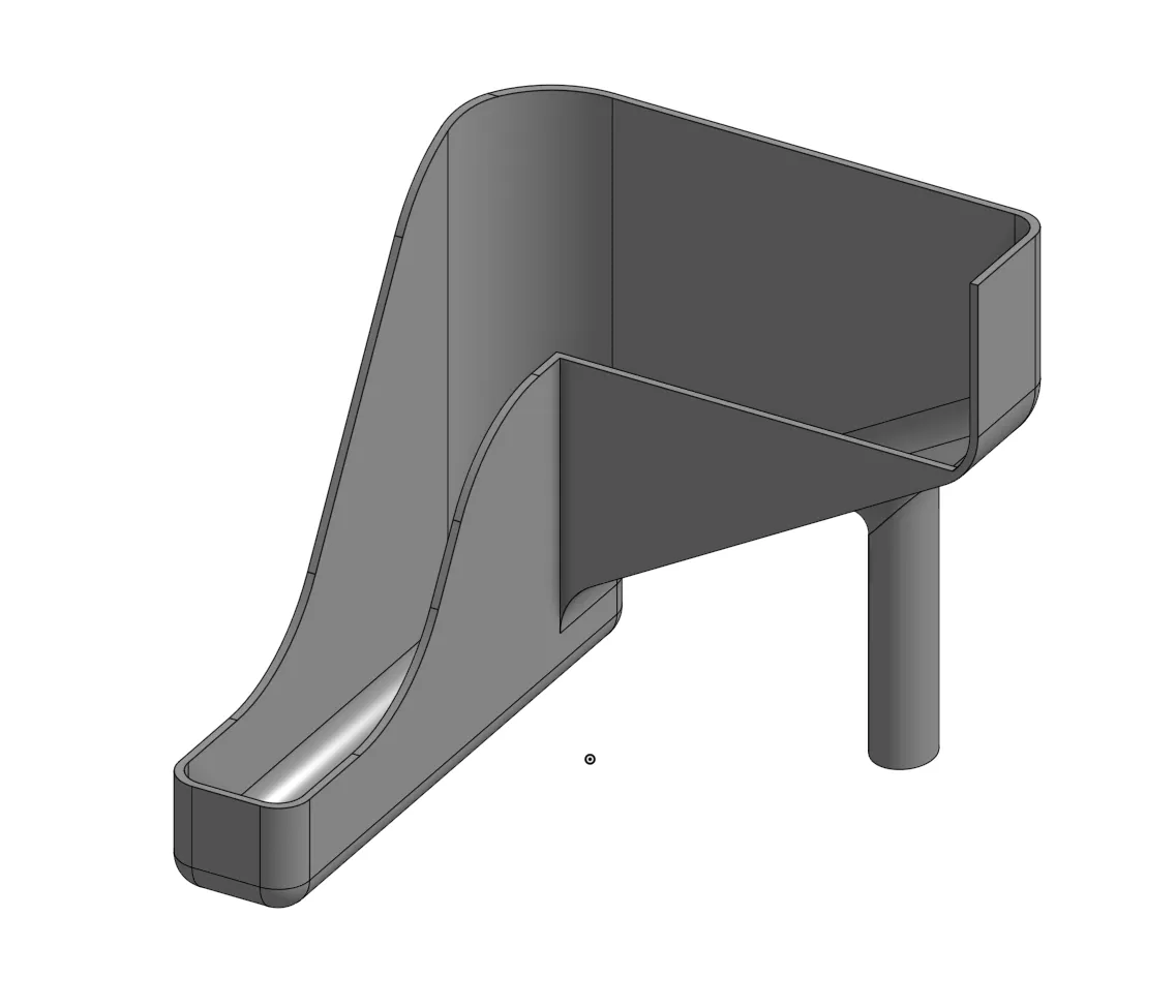 Slim waste chute (poop chute) cho Bambulab P1P - Không cần hỗ trợ - đã được thử nghiệm và kiểm tra.