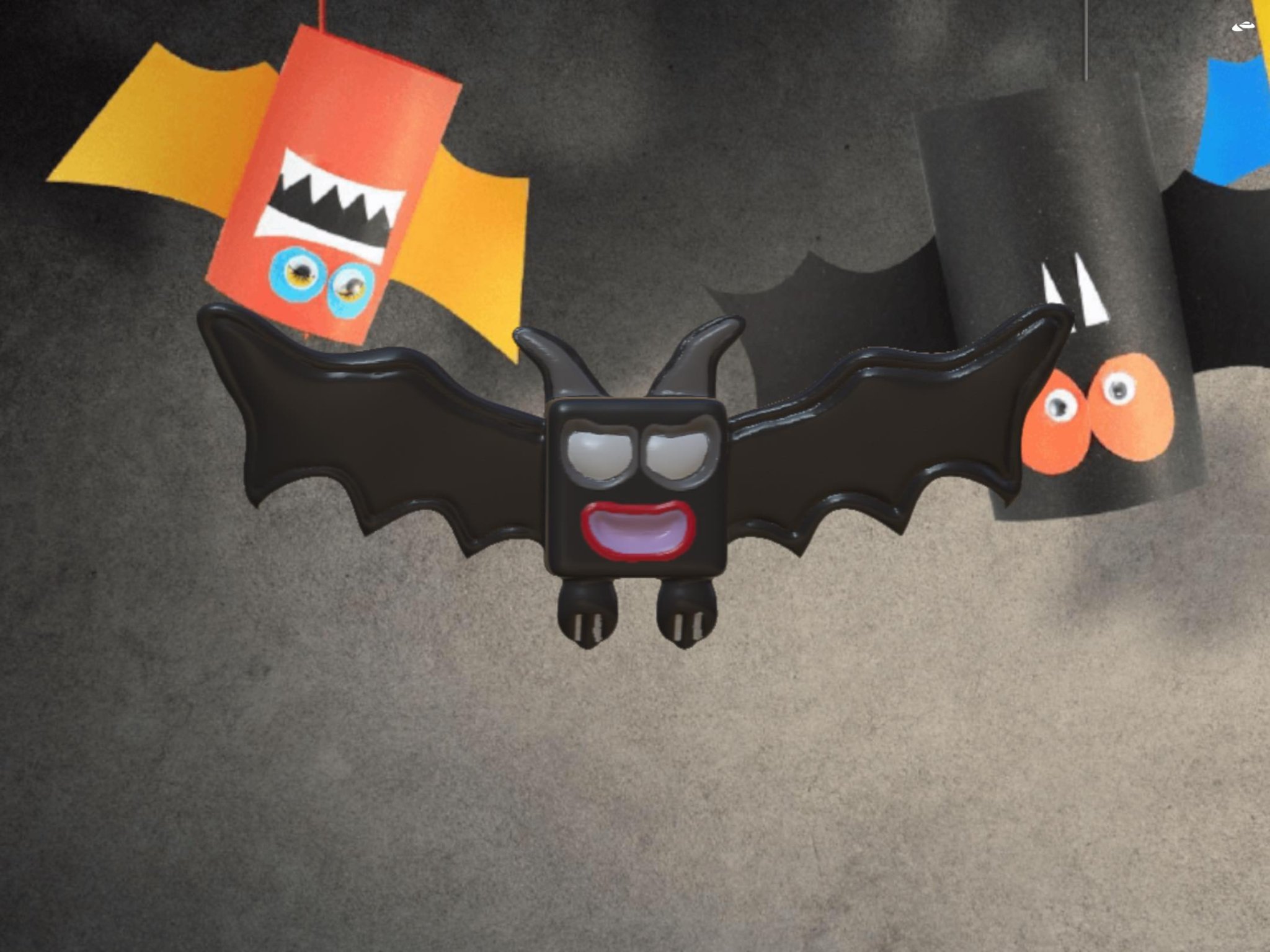 Bướm dơi Halloween hình vuông trang trí mùa lễ hội