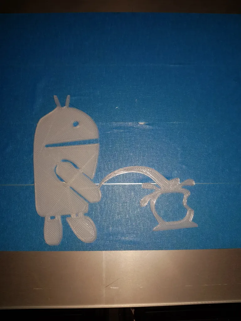 Hình ảnh Android đang tiểu lên trái táo