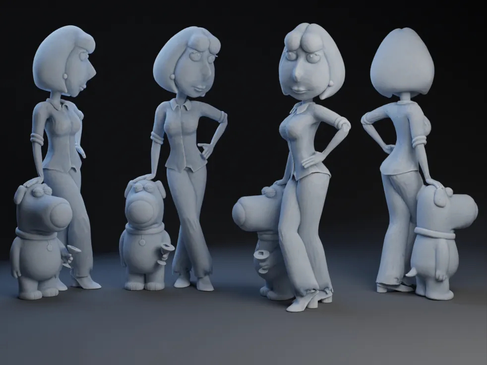 Nhân vật Lois và Brian từ series Family Guy