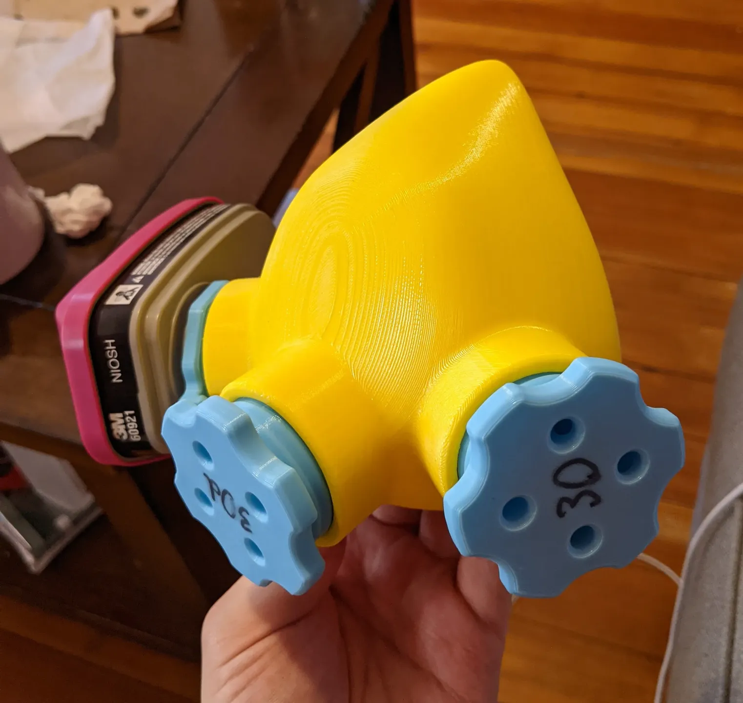 Thân khẩu trang nửa mặt WIP với 3 cổng NATO