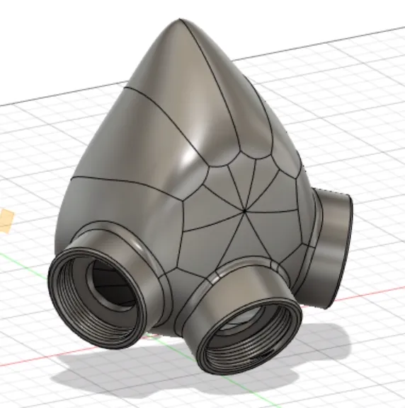 Thân khẩu trang nửa mặt WIP với 3 cổng NATO