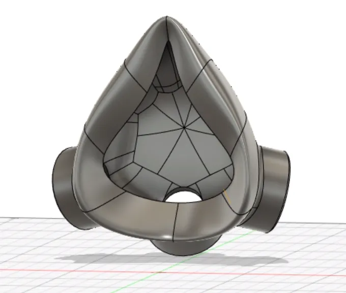 Thân khẩu trang nửa mặt WIP với 3 cổng NATO