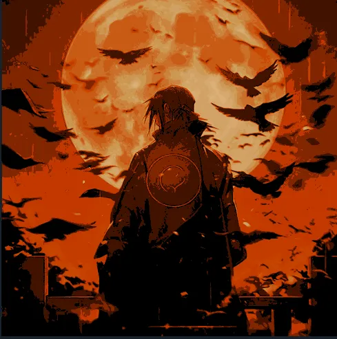 Itachi trong Naruto Shippuden bên ánh trăng lớn