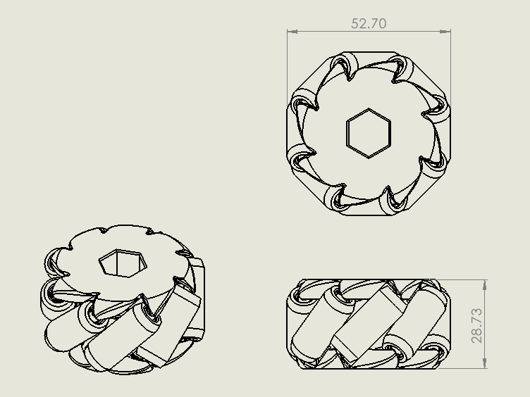 Bánh xe hút vectored cho robot FRC dễ in và nhẹ