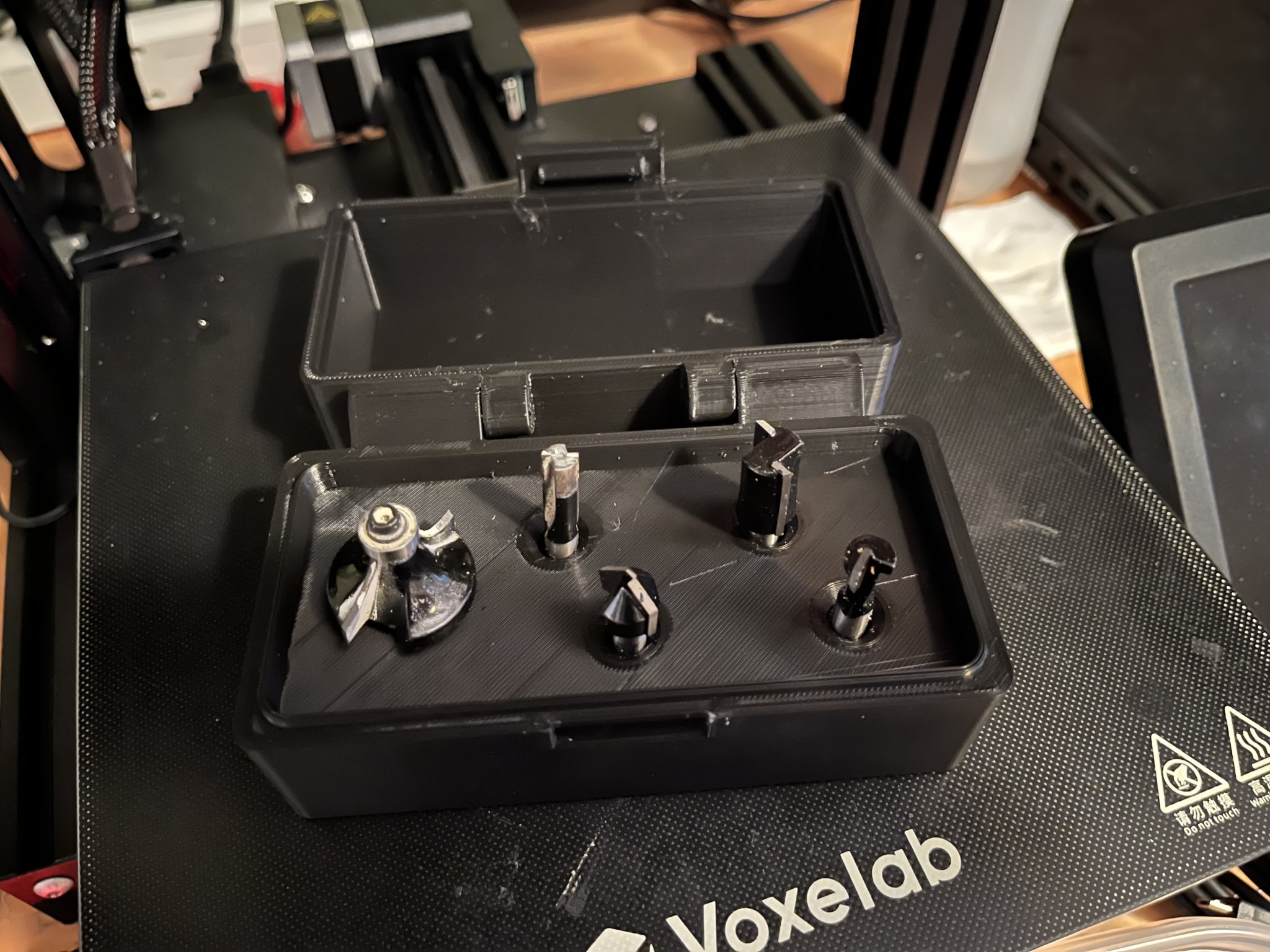 Hộp lưu trữ 5 mũi khoan router in tại chỗ