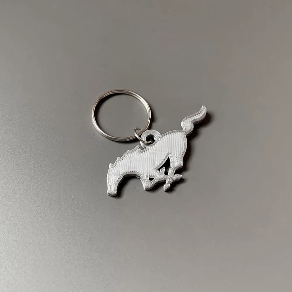 Móc khóa hình xe Mustang in 3D với thiết kế đơn giản