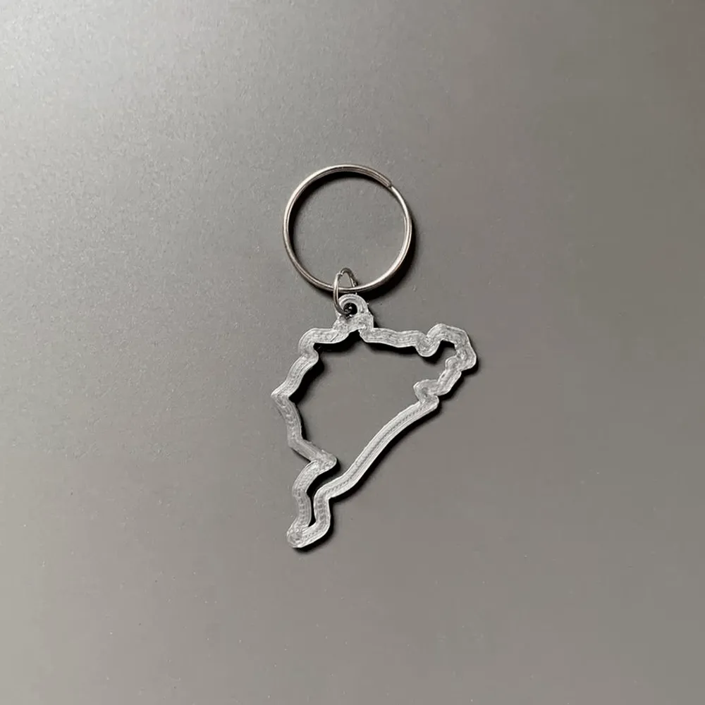 Móc khóa đường đua Nürburgring với thiết kế đơn giản